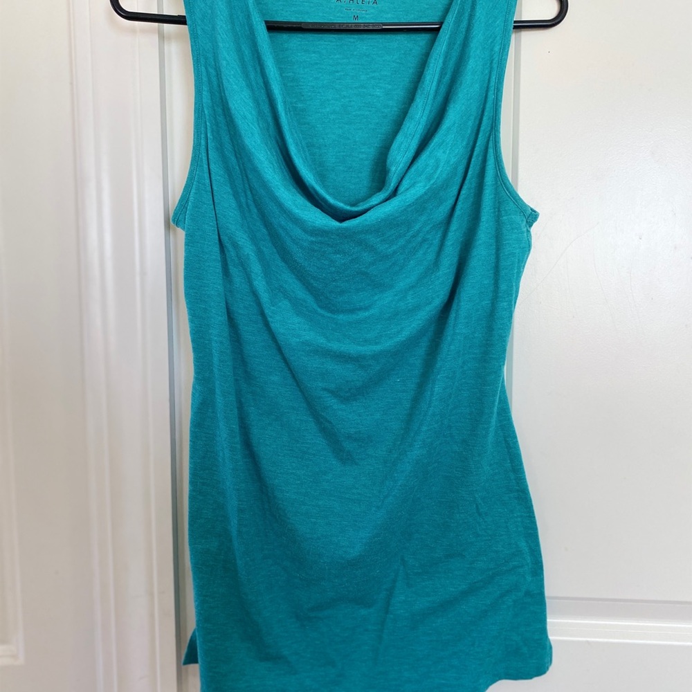 Athleta Sleeveless Drape Neck Tank Top - Teal
